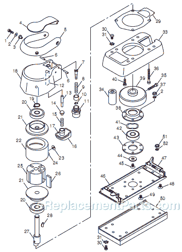 Page A Diagram and Parts List for CP766 T021261 Chicago Pneumatic Sander